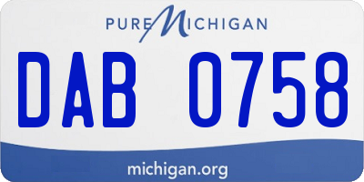 MI license plate DAB0758