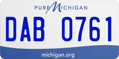 MI license plate DAB0761