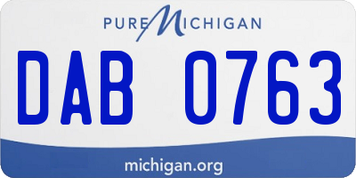 MI license plate DAB0763