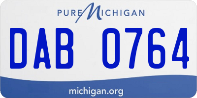 MI license plate DAB0764