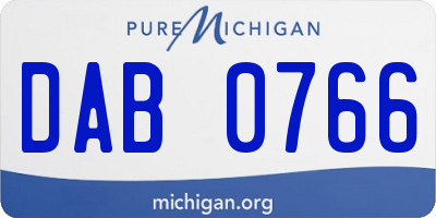 MI license plate DAB0766