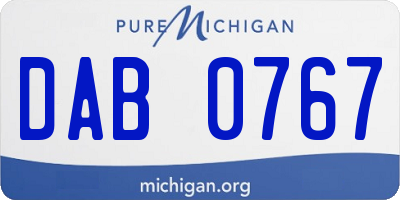 MI license plate DAB0767