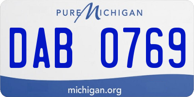 MI license plate DAB0769