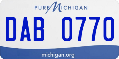 MI license plate DAB0770