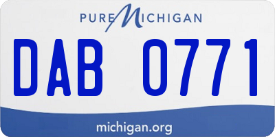 MI license plate DAB0771