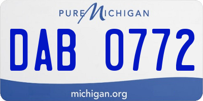 MI license plate DAB0772