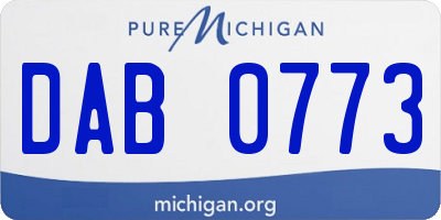 MI license plate DAB0773