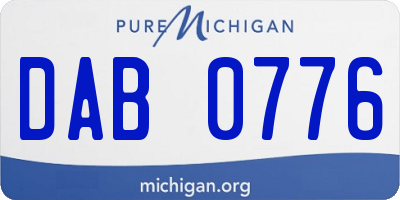 MI license plate DAB0776