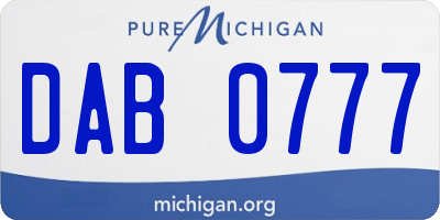 MI license plate DAB0777