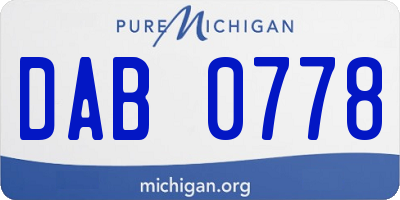 MI license plate DAB0778