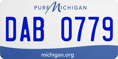 MI license plate DAB0779