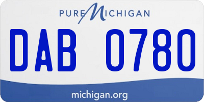MI license plate DAB0780