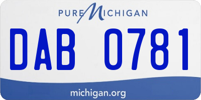 MI license plate DAB0781