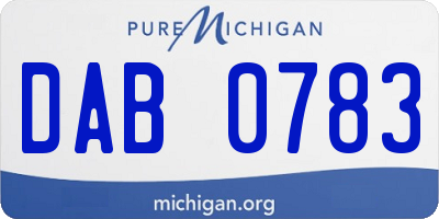 MI license plate DAB0783