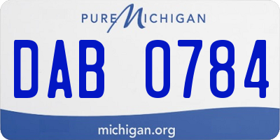 MI license plate DAB0784