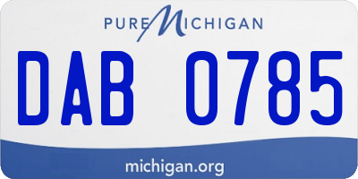 MI license plate DAB0785