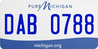 MI license plate DAB0788