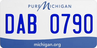 MI license plate DAB0790