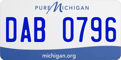 MI license plate DAB0796