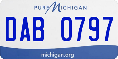 MI license plate DAB0797