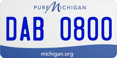 MI license plate DAB0800