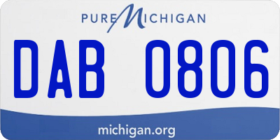 MI license plate DAB0806