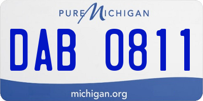 MI license plate DAB0811