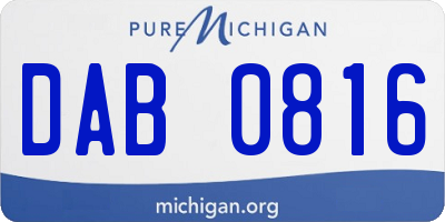 MI license plate DAB0816