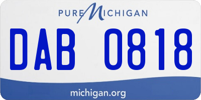 MI license plate DAB0818