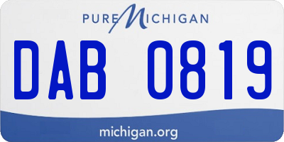 MI license plate DAB0819