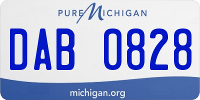 MI license plate DAB0828