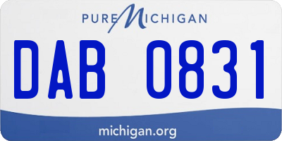 MI license plate DAB0831