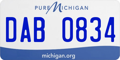 MI license plate DAB0834