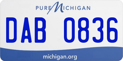 MI license plate DAB0836