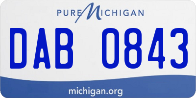 MI license plate DAB0843