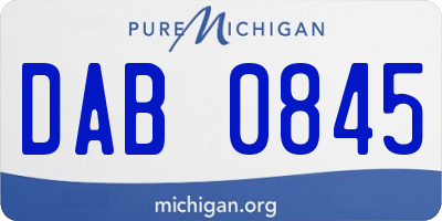 MI license plate DAB0845