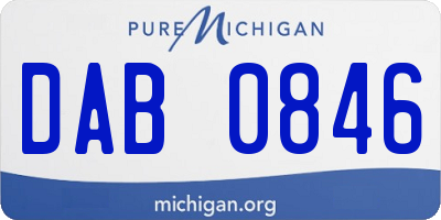 MI license plate DAB0846