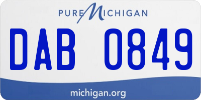 MI license plate DAB0849