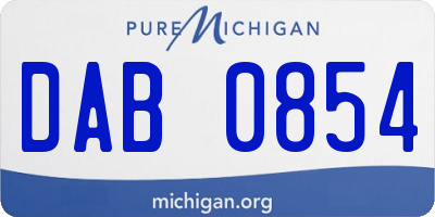 MI license plate DAB0854