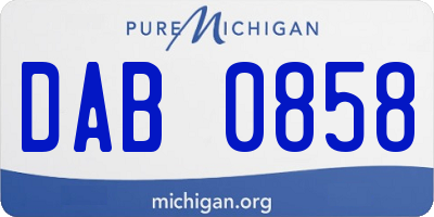 MI license plate DAB0858