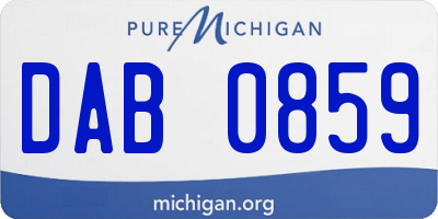 MI license plate DAB0859