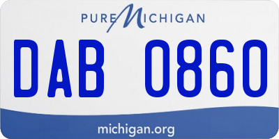 MI license plate DAB0860