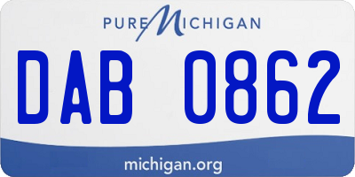 MI license plate DAB0862