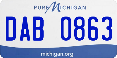 MI license plate DAB0863