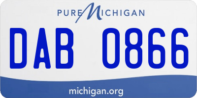 MI license plate DAB0866