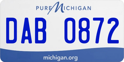 MI license plate DAB0872