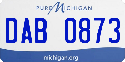 MI license plate DAB0873