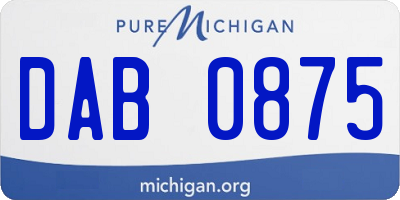 MI license plate DAB0875