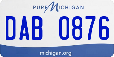 MI license plate DAB0876