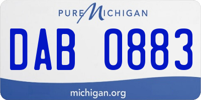 MI license plate DAB0883